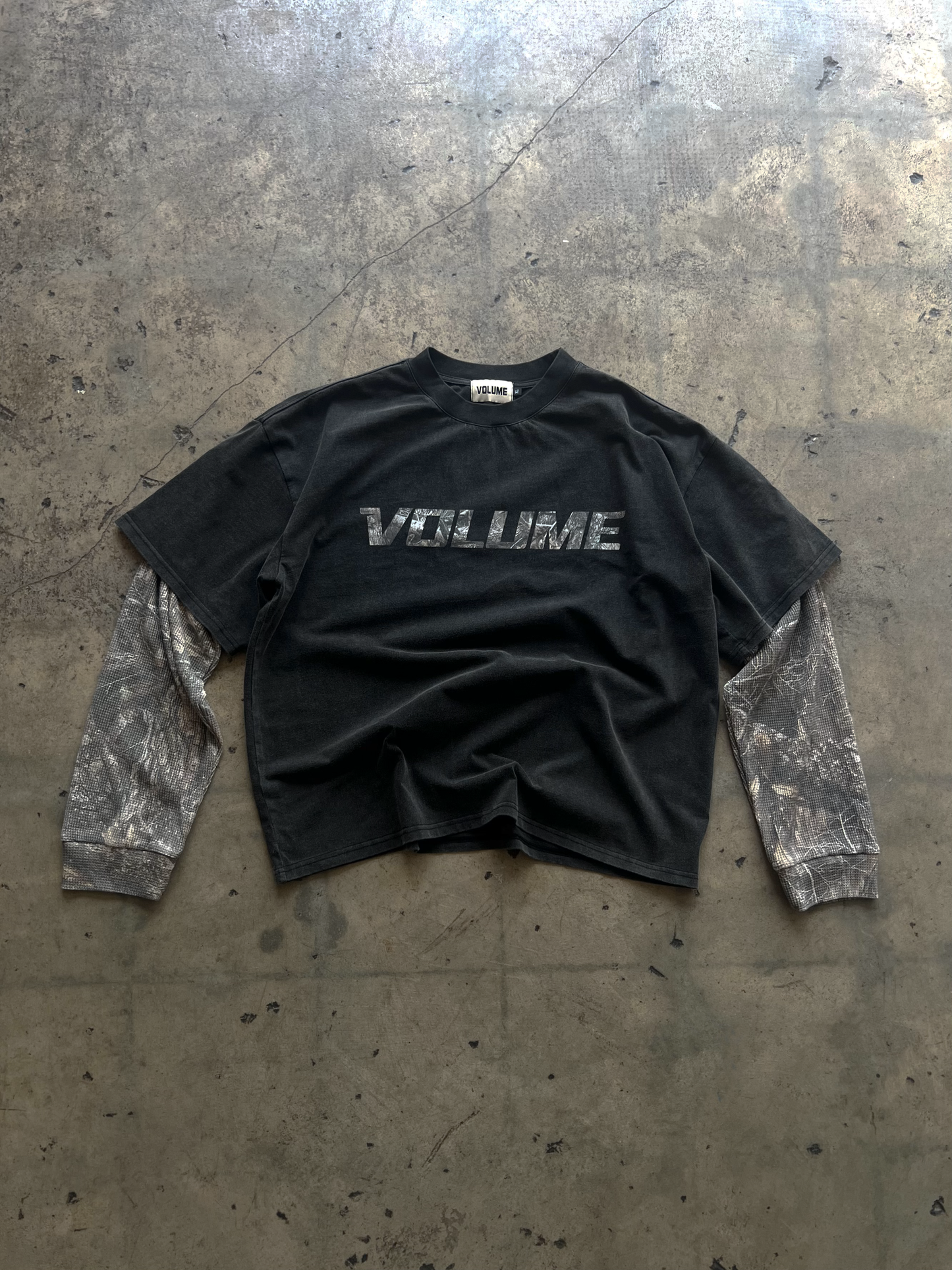 CAMO LS TEE - WASHED BLACK