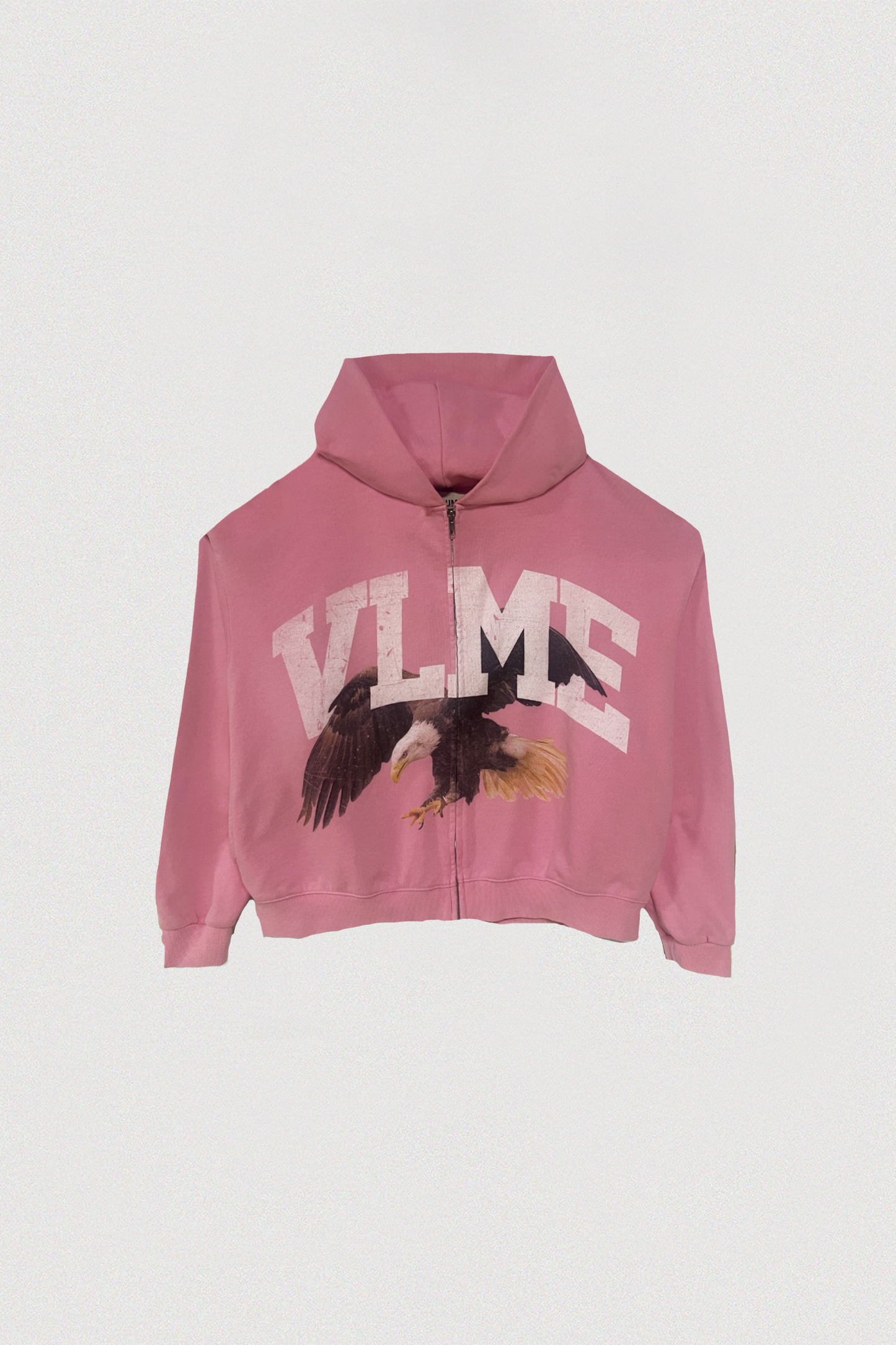 EAGLE VINTAGE WASHED ZIP HOODIE - PINK